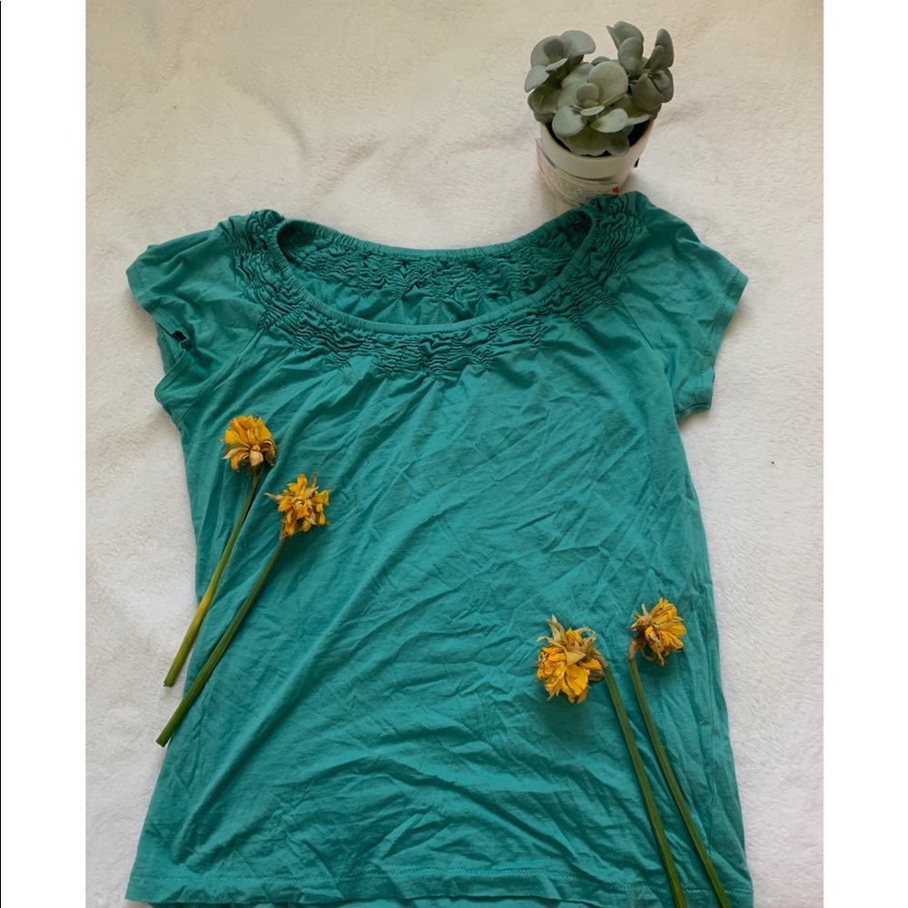 LOFT turquoise simple spring shirt